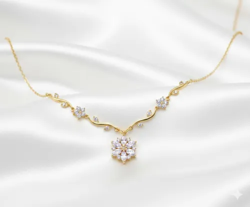 Qadın üçün qızıl boyunbağı Vetta Jewellery 10303, 585 əyar