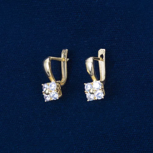Qadın üçün qızıl sırğa Vetta Jewellery 550_SARI, 585 əyar