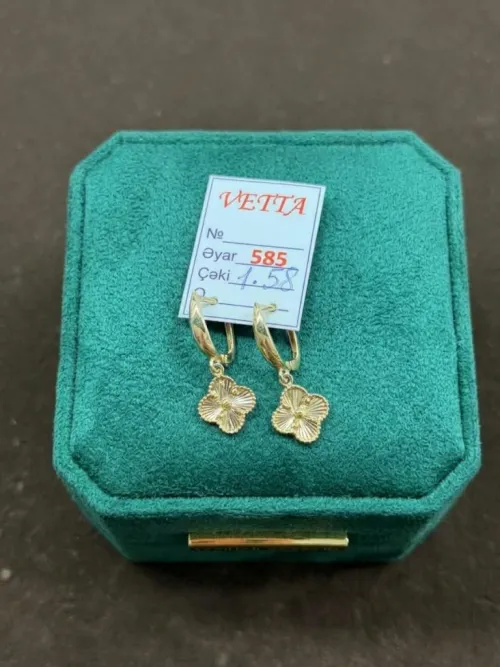 Серьги женские 2341625, золото 585 пробы